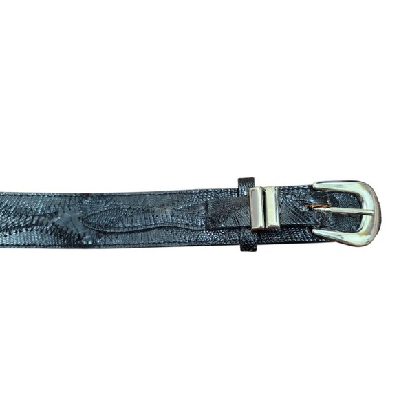 Justin Wéstern Men’s Genuine Leather Belt Black Silver Buckle Textured snake 42 - Picture 7 of 13